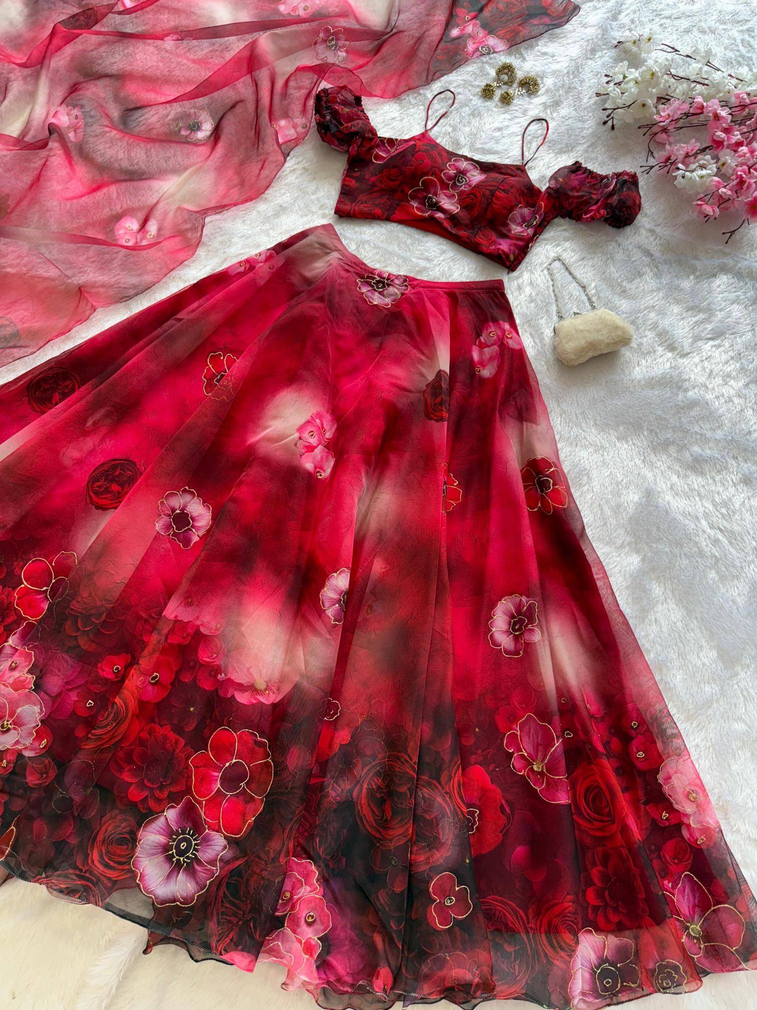 SC 318 Organza Wholesale designer lehengha choli dealer